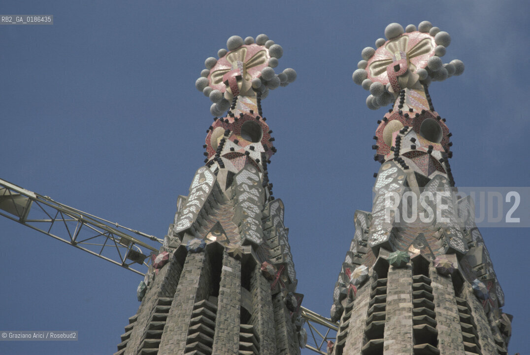 ( SPAGNA  ) CATALOGNA BARCELLONA : LA CATTEDRALE DE LA SAGRADA FAMILIA DI ANTONIO GAUDI   © 1990 Graziano Arici/Rosebud2 / GEO ARCHITETTURA MODERNA
