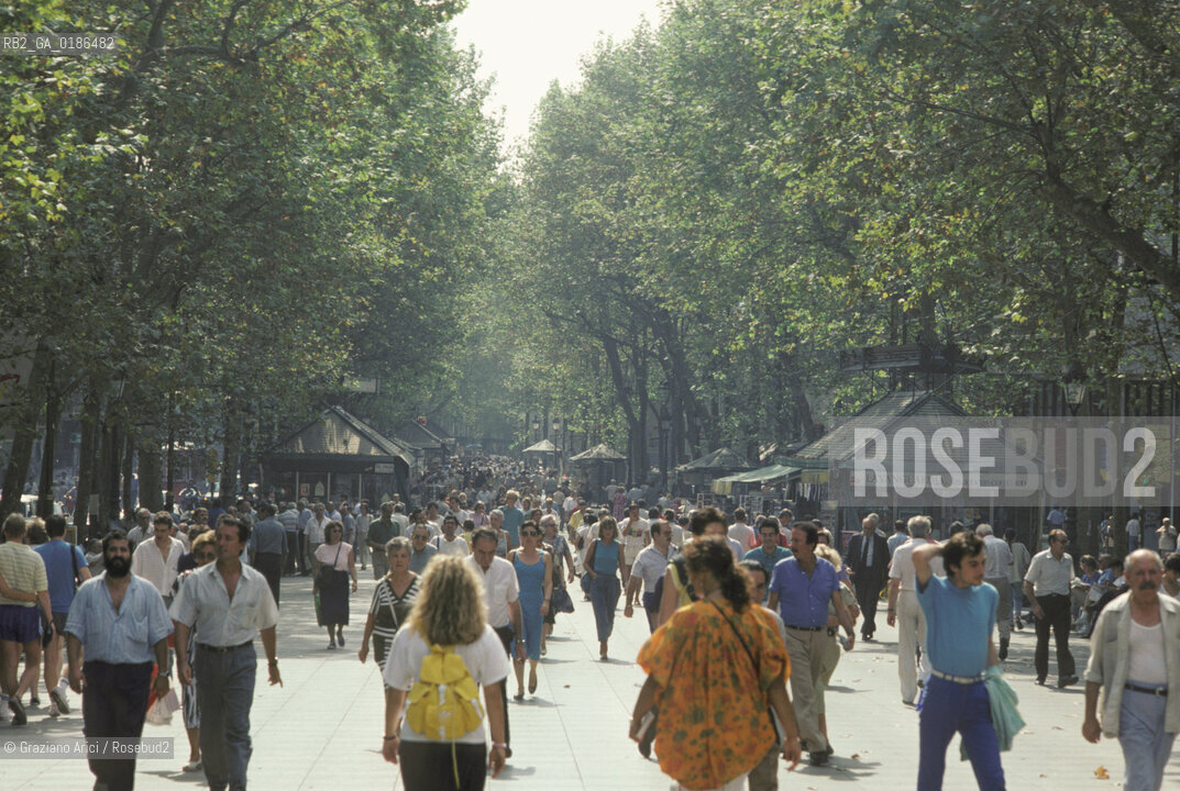 ( SPAGNA  ) CATALOGNA BARCELLONA : LE RAMBLAS   © 1990 Graziano Arici/Rosebud2 / GEO