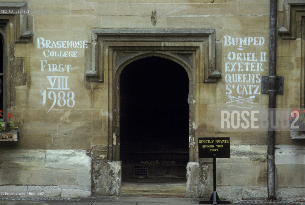 ( GRAN BRETAGNA  )  OXFORD  : IL BRASENOSE COLLEGE    © 1990 Graziano Arici/Rosebud2 / GEO / UNIVERSITA