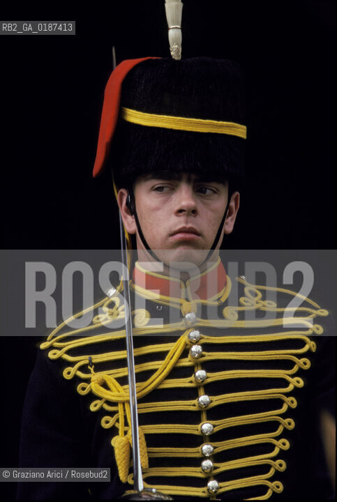 ( GRAN BRETAGNA  )  LONDRA  :  CASERMA DELLA GUARDIA A CAVALLO   © 1990 Graziano Arici/Rosebud2 / GEO / SOLDATO
