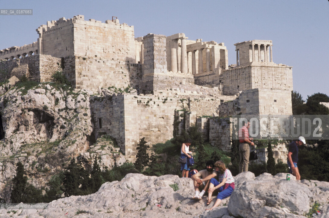 ( GRECIA  ) ATENE : ACROPOLI PROPILEI E TEMPIO DI ATENA NIKE  - © 1990 Graziano Arici/Rosebud2 / GEO / TEMPIO