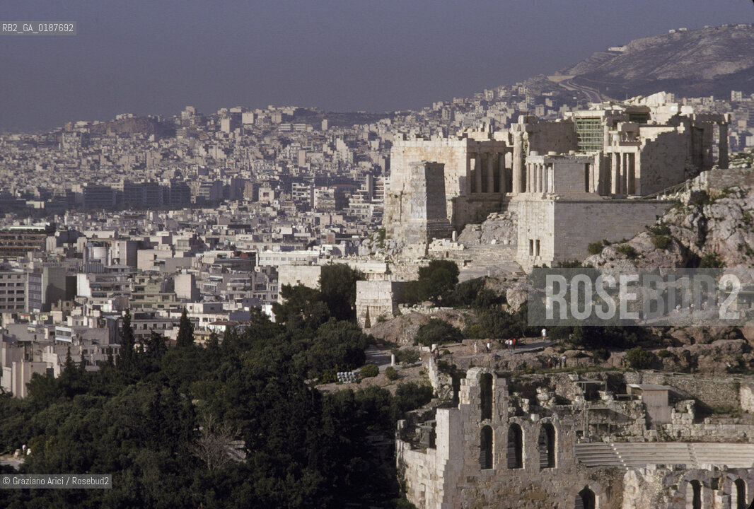 ( GRECIA  ) ATENE : PANORAMA DELLA CITTA CON LACROPOLI  - © 1990 Graziano Arici/Rosebud2 / GEO