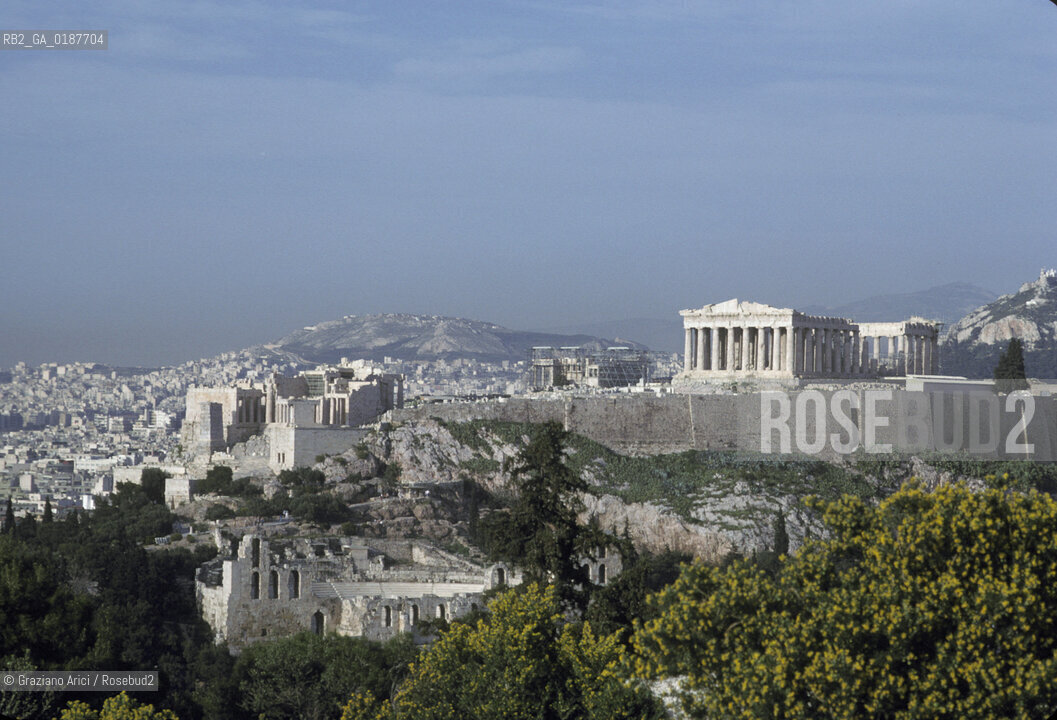 ( GRECIA  ) ATENE : PANORAMA DELLA CITTA CON LACROPOLI  - © 1990 Graziano Arici/Rosebud2 / GEO