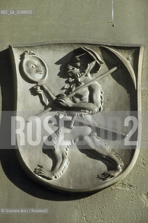 ( SVIZZERA CONFEDERAZIONE ELVETICA  ) BERNA : STEMMA  © 1995 Graziano Arici/Rosebud2 / GEO / SCIMMIA SPECCHIO