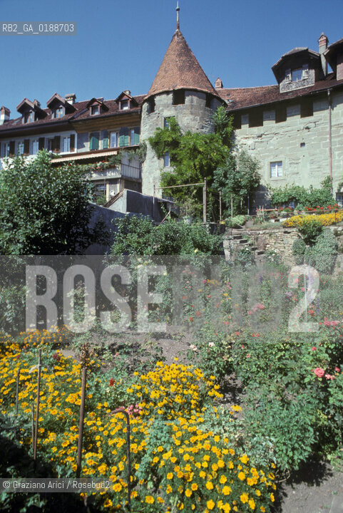 ( SVIZZERA CONFEDERAZIONE ELVETICA  ) CANTONE DI FRIBURGO MURTEN : LE MURA  © 1995 Graziano Arici/Rosebud2 / GEO