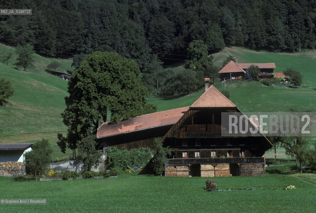 ( SVIZZERA CONFEDERAZIONE ELVETICA  ) CANTONE DI ZURIGO VALLE DELLEMMENTHAL : CASA IN LEGNO  © 1995 Graziano Arici/Rosebud2 / GEO