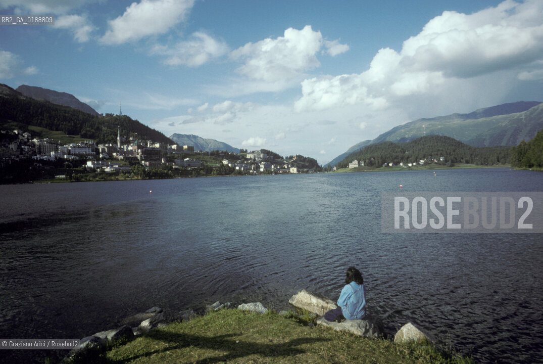 ( SVIZZERA CONFEDERAZIONE ELVETICA  )  CANTONE DEI GRIGIONI SANKT MORITZ :  IL LAGO  © 1995 Graziano Arici/Rosebud2 / GEO