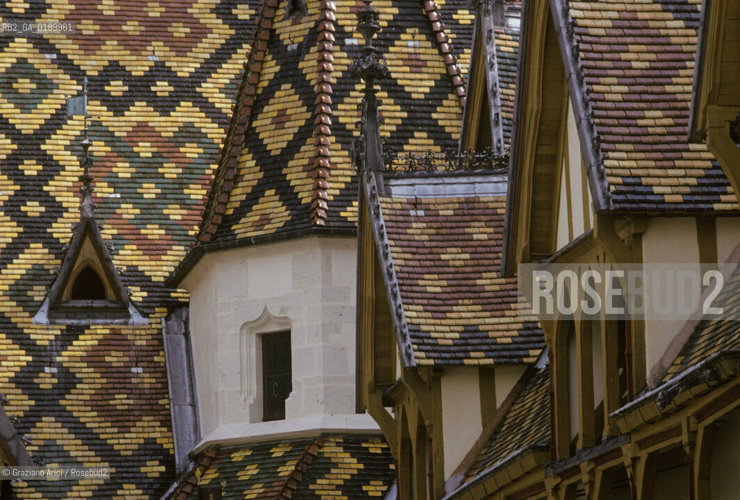 ( FRANCIA  )  BORGOGNA  BEAUNE : HOTEL-DIEU © 1999 Graziano Arici/Rosebud2 / GEO OSPEDALE ARCHITETTURA FIAMMINGA TETTO