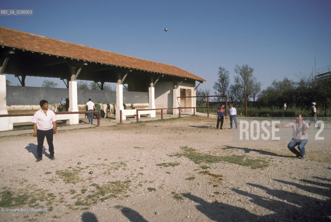 ( FRANCIA  )  PROVENCE-ALPES-COTE DAZUR PARCO NATURALE DELLA CAMARGUE : GIOCO DELLA PETANQUE © 1999 Graziano Arici/Rosebud2 / GEO
