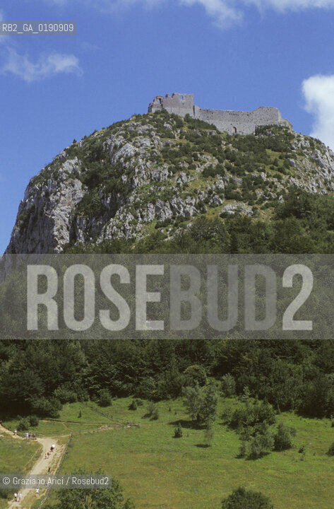 ( FRANCIA  )  MIDI-PYRENEES  IL CASTELLO DI MONTSEGUR ULTIMO RIFUGIO DELLA CHIESA CATARA  © 1999 Graziano Arici/Rosebud2 / GEO ERESIA CATARA CATARI CROCIATA