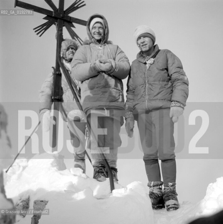 CLIMBERS IN TRE CIME DI LAVAREDO (BELLUNO) - 196?© ARCHIVIO Graziano Arici/Rosebud2  / MONTAGNA / SCALATORE / NEVE