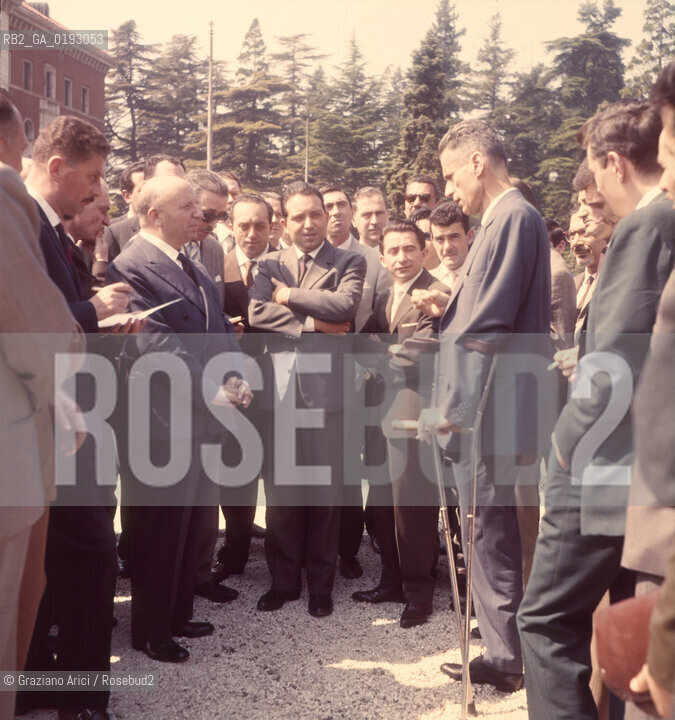 ALTO ADIGE (SUDTIROL ) QUESTION - BOLZANO - 195? - © ARCHIVIO Graziano Arici/Rosebud2  / PROBLEMA ALTOATESINO / IL MINISTRO MARIO SCELBA A BOLZANO CON IL SEGRETARIO DELLA SUDTIROLER VOLKSPARTEI SILVIUS MAGNAGO / POLITICA