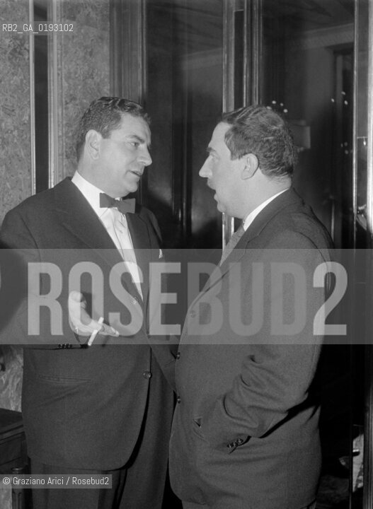 DINER FOR THE ART HISTORIAN BRUNO ZEVI : BRUNO ZEVI WITH THE PAINTER GIUSEPPE SANTOMASO - 1961 © ARCHIVIO Graziano Arici/Rosebud2  / ARTE / STORICO / PITTORE