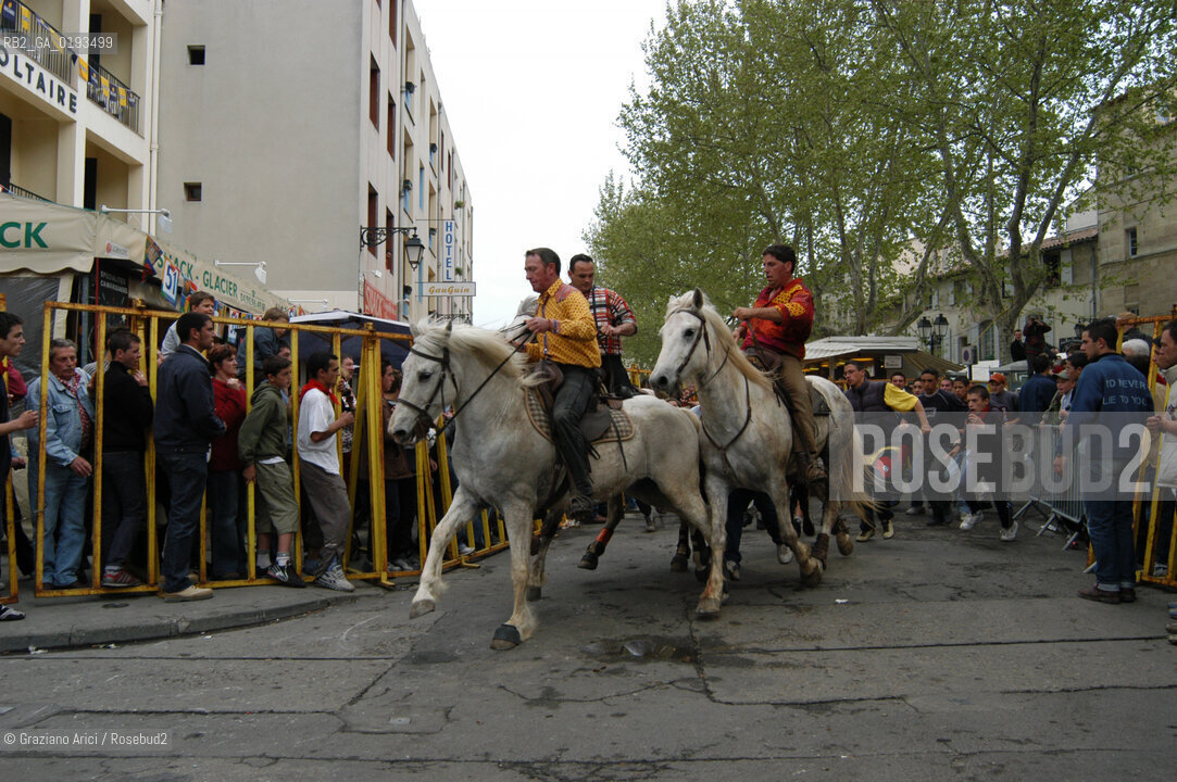 ( FRANCIA  )  PROVENCE-ALPES-COTE DAZUR ARLES : FERIA DI PASQUA SPETTACOLO FOLKLORISTICO ABRIVADO © 1999 Graziano Arici/Rosebud2 / GEO COSTUME CAVALLO GUARDIANS