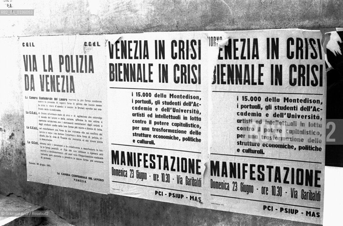 VENEZIA CONTESTAZIONE DEL 68 MANIFESTI  © 1968 Graziano Arici/Rosebud2