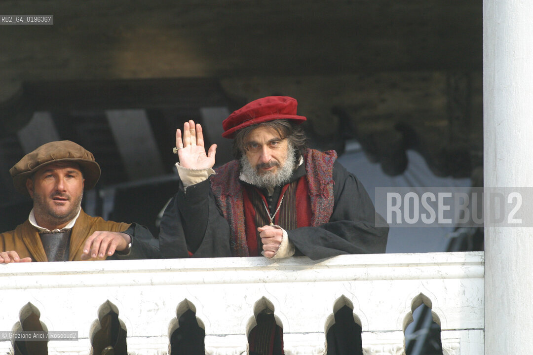 06/01/2004  ITALY, VENICE : THE SHOOTING OF THE MOVIE THE MERCHANT OF VENICE DIRECTED BY MICHAEL RADFORD _ THE ACTOR AL PACINO © 2004 Graziano Arici/Rosebud2 FILM MERCANTE DI VENEZIA SHAKESPEARE
