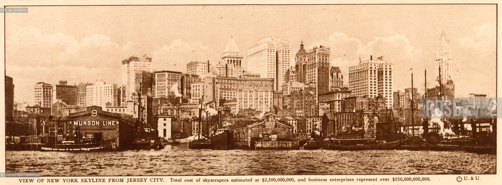 NEW YORK - USA - 1905 (?) VIEW OF NEW YORK SKYLINE FROM JERSEY CITY ©Graziano Arici/Rosebud2