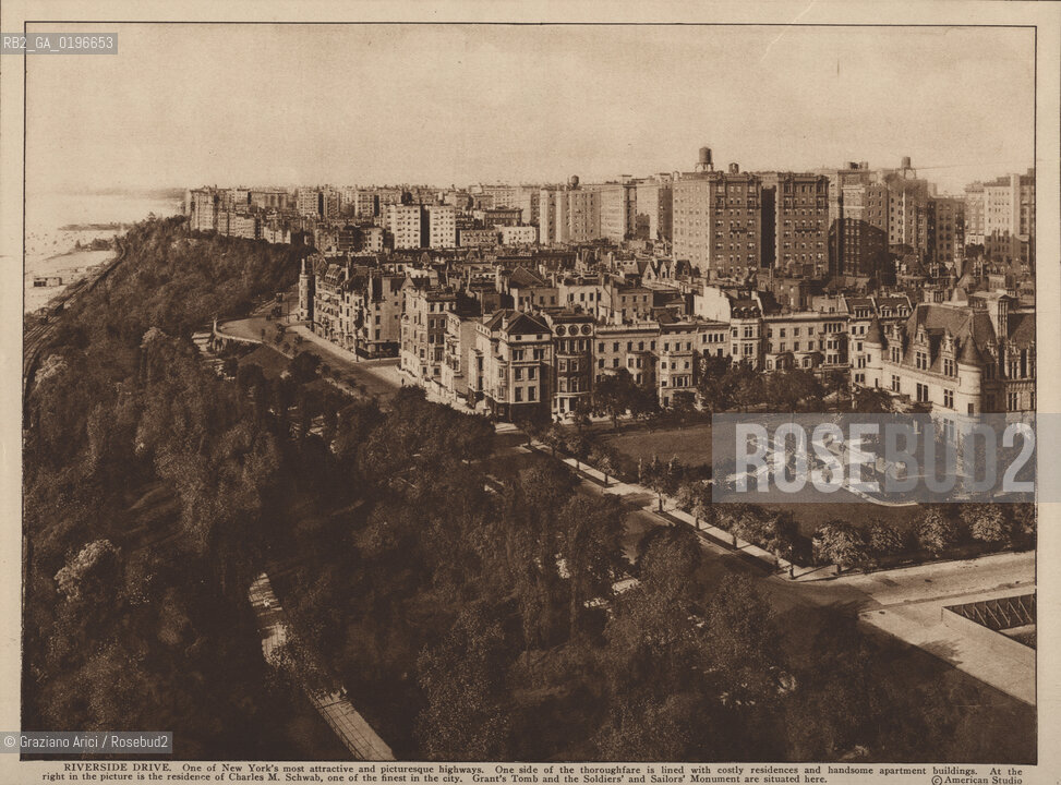 NEW YORK - USA - 1905 (?)   RIVERSIDE  DRIVE ONE OF NEW YORKS MOST ATTRACTIVE AND PICTURESQUE HIGHWAYS ©Graziano Arici/Rosebud2 FIUME
