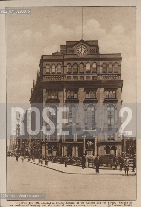 NEW YORK - USA - 1905 (?) COOPER UNION ©Graziano Arici/Rosebud2 EDIFICIO INDUSTRIA