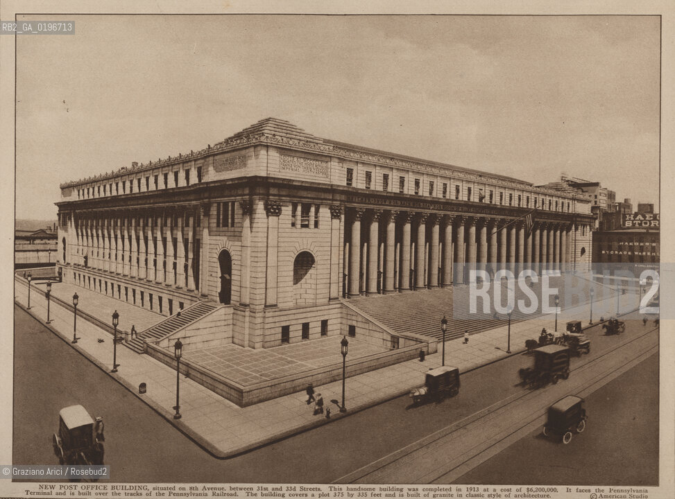 NEW YORK - USA - 1905 (?) NEW POST OFFICE BUILDING THIS HANDSOME BUILDING WAS COMPLETED IN 1913 ©Graziano Arici/Rosebud2 UFFICIO POSTALE