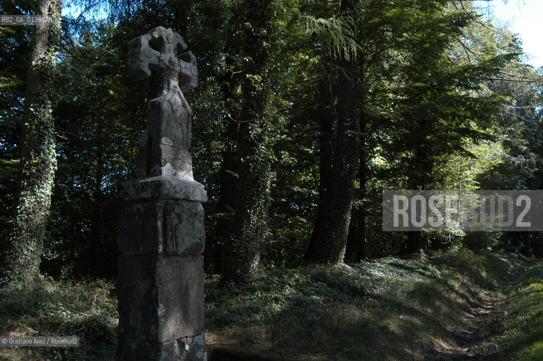 ( SPAGNA - SPAIN)  PAESI BASCHI - BASQUE LAND - VIZCAYA  NAVARRA RONCISVALLE - ORREAGA : A CROSS  ON THE WAY TO SANTIAGO DE COMPOSTELA  .© 2004 Graziano Arici/Rosebud2 / GEO PELLEGRINAGGIO CAMINO CROCE