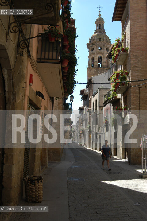 ( SPAGNA - SPAIN)    NAVARRA : PUENTE LA REINA: A  TOWN ON THE WAY TO SANTIAGO DE COMPOSTELA  - THE MAIN STREET  © 2004 Graziano Arici/Rosebud2 / GEO PELLEGRINAGGIO CAMINO