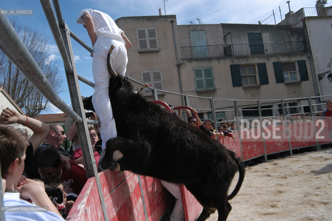 FRANCIA ARLES (PROVENCE-PROVENZA) MARZO 2005 - MANIFESTAZIONI PER LA FERIA DI PASQUA ©Graziano Arici/Rosebud2 GEO TORO CAVALLO COURSE CAMARGUE