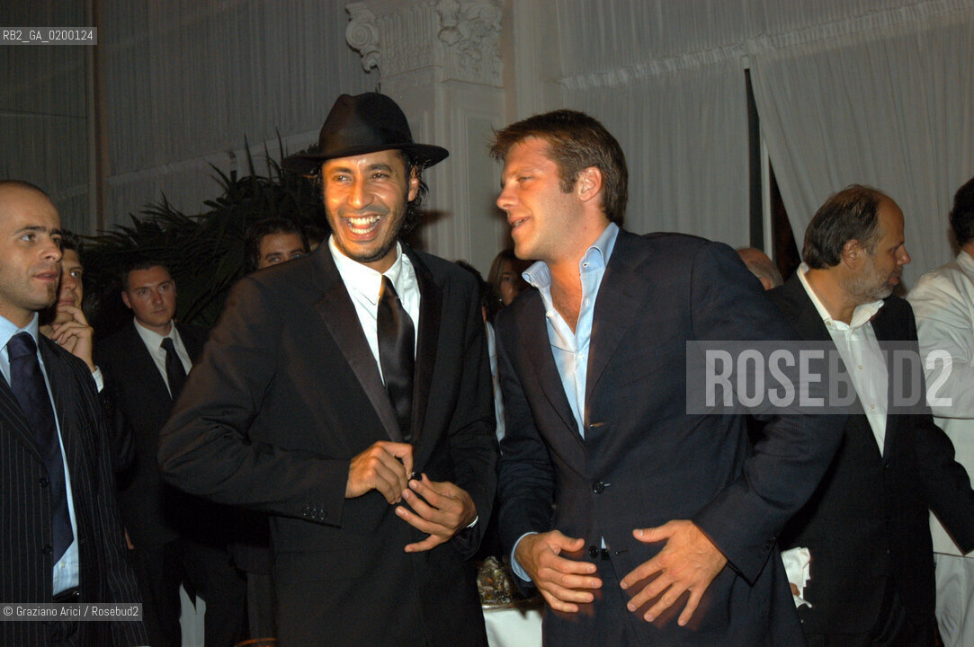08/09/05 62¡ VENICE FILM FESTIVAL : THE LYBIAN PARTY : THE MOHAMMAR GHEDDAFI SON SAADI WITH THE PRINCE EMANUELE FILIBERTO DI SAVOIA  ©Graziano Arici/Rosebud2