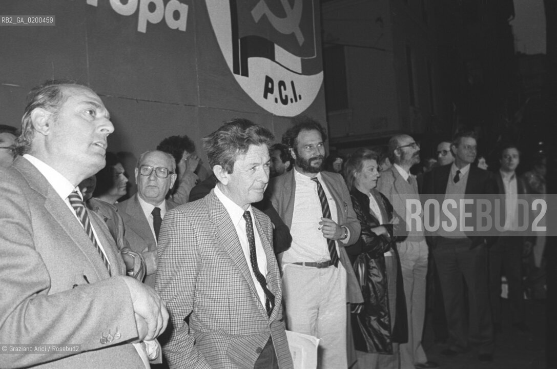 PADUA 7 JUNE 1984                                                                                                                                                                                                                                                                                                                                          THE LAST SPEECH OF THE SECRETARY OF PCI COMMUNIST ITALIAM PARTY ENRICO BERLINGUER BEFORE HIS DEADLY ATTACK - PADOVA 7 GIUGNO 1984 LULTIMO COMIZIO DI ENRICO BERLINGUER SEGRETARIO DEL PCI PARTITO COMUNISTA ITALIANO PRIMA DEL MANIFESTARSI DELLICTUS CHE LO PORTO ALLA MORTE ©Graziano Arici/Rosebud2 POLITICA