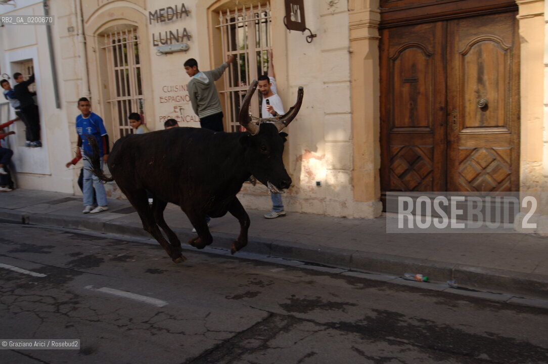 FRANCIA ARLES (PROVENCE-PROVENZA) MARZO 2006 - MANIFESTAZIONI PER LA FERIA DI PASQUA ©Graziano Arici/Rosebud2 GEO TORO CAVALLO COURSE CAMARGUE
