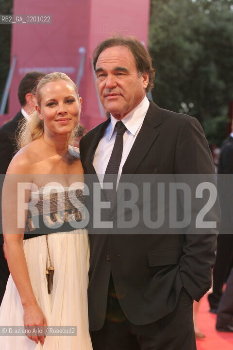 01_9_06 - 63 VENICE FILM FESTIVAL - RED CARPET - FILM WORLD TRADE CENTER - THE DIRECTOR OLIVER STONE WITH THE ACTRESS MARIA BELLO.@ Graziano Arici/Rosebud2