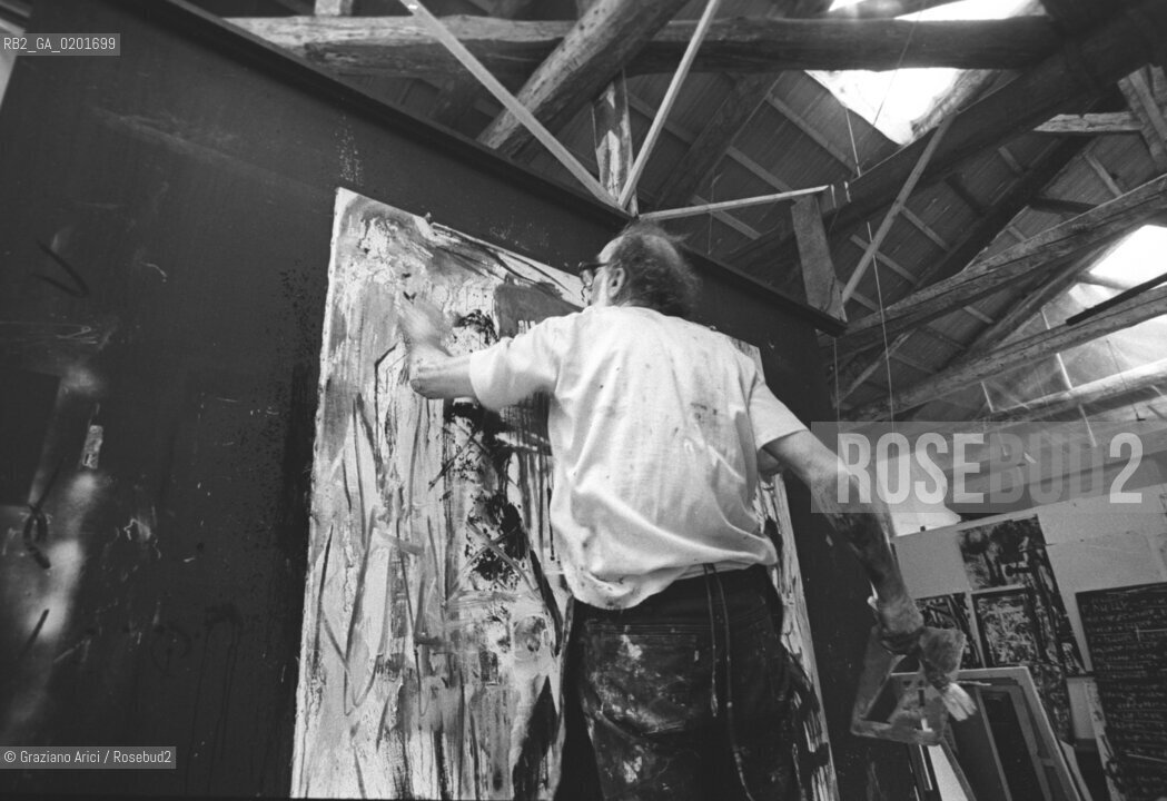 IL PITTORE EMILIO VEDOVA NEL SUO STUDIO - VENEZIA - 1979 - ©Graziano Arici/Rosebud2 / ARTE