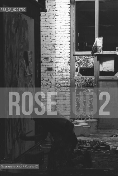 IL PITTORE EMILIO VEDOVA NEL SUO STUDIO - VENEZIA - 1979 - ©Graziano Arici/Rosebud2 / ARTE