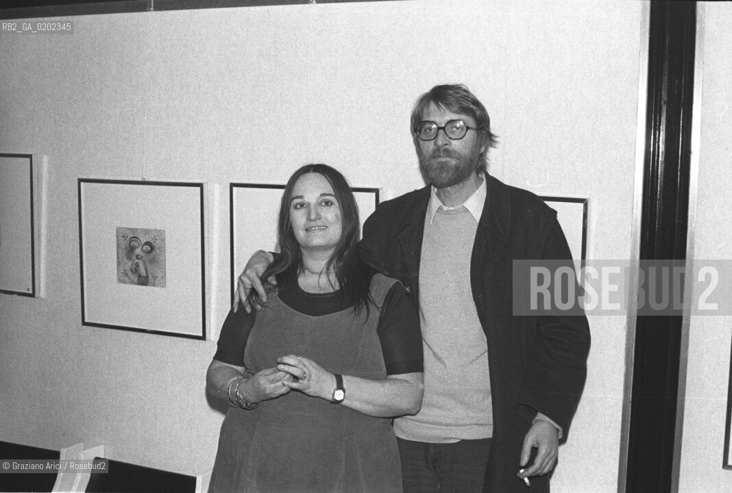 VENEZIA 1975, VITTORIO BASAGLIA PITTORE SCULTORE E LUISA RONCHINI © ARCHIVIO Graziano Arici/Rosebud2 , ARTE ARTISTI CANZONIERE POPOLARE VENETO