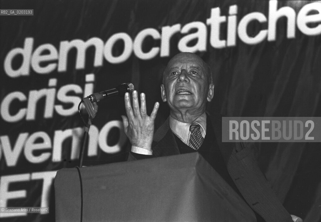 VENEZIA 1977 PRIMO PIANO GIULIANO PAJETTA © ARCHIVIO Graziano Arici/Rosebud2  PRIMO CONGRESSO INCONTRO PARTITO COMUNISTA PCI POLITICO GIULIANO PAJETTA