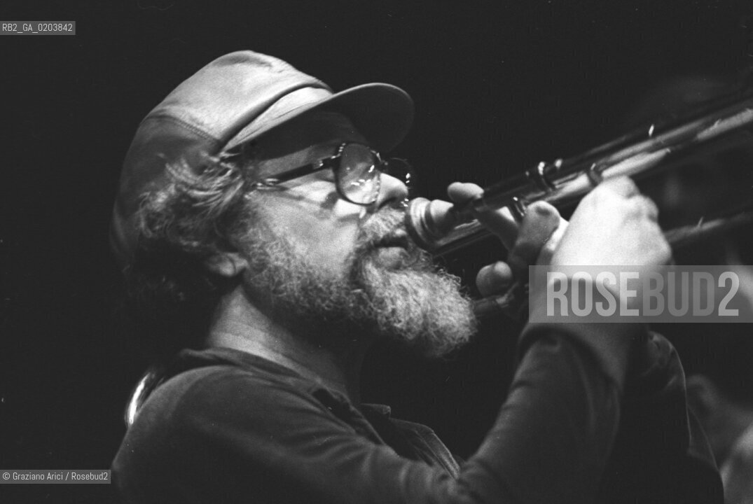 MESTRE 1980 MANIFESTAZIONE MESTRE JAZZ 80 JAZZISTA ROSWELL RUDD  © ARCHIVIO Graziano Arici/Rosebud2  MUSICA BLACK LOVE CALL