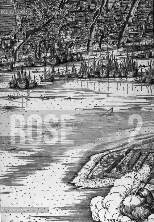 VENEZIA 1980 PIANTA VENEZIA DALLARCHIVIO DE BARBERI © ARCHIVIO Graziano Arici/Rosebud2  INCISORE 1500 JACOPO DE BARBERI CARTOGRAFIA VENEZIA