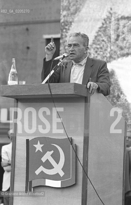 VENEZIA 1983 POLITICO PIETRO INGRAO © ARCHIVIO Graziano Arici/Rosebud2  PRESIDENTE CAMERA DEPUTATI PARTITO COMUNISTA MESTRE POLITICA PIAZZA FERRETTO