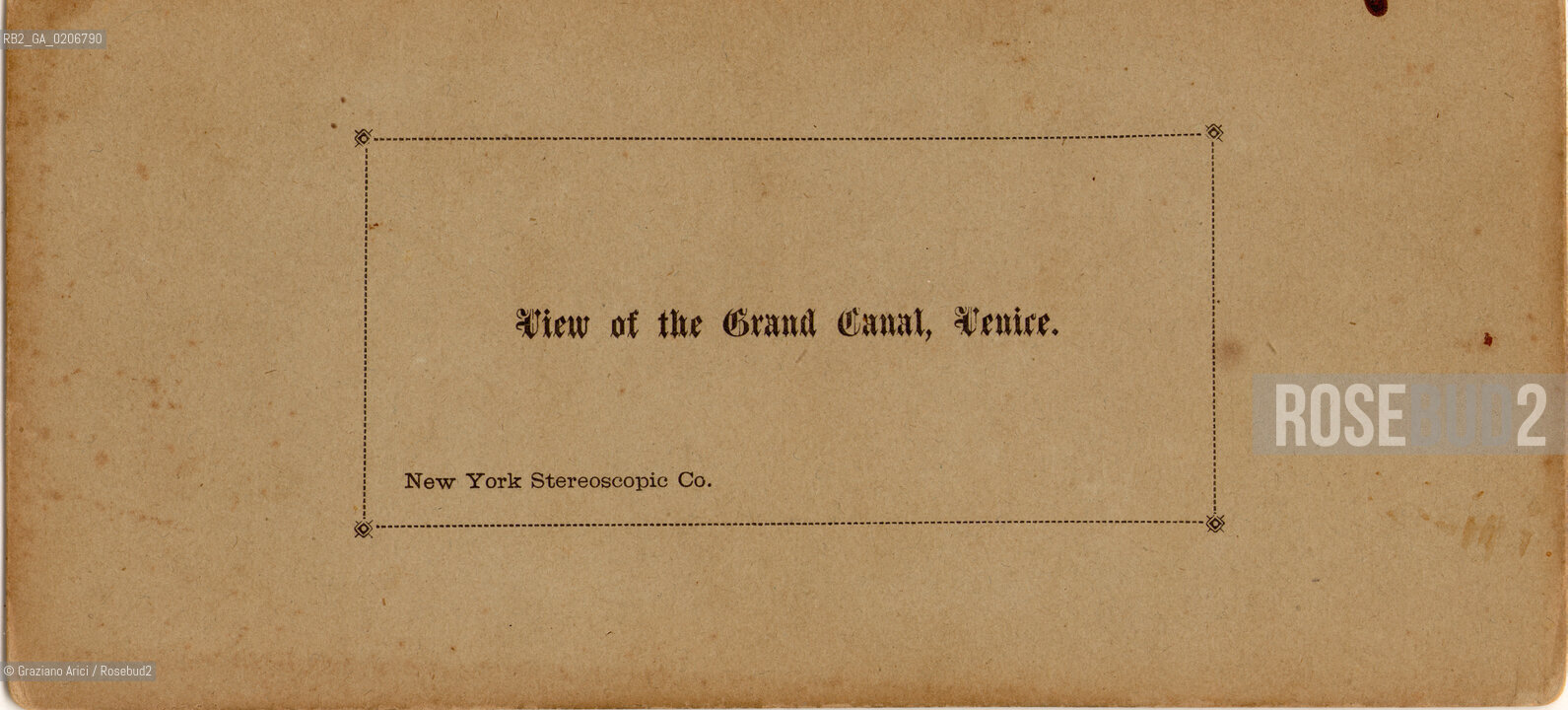 -VENEZIA, SENZA INDICAZIONE DAUTORE, VIEW OF THE GRAND CANAL (RETRO), SENZA DATA. POSITIVO ALLALBUMINA, FOTOGRAFIA STEREOSCOPICA, CM 17,5X8,6 ©ARCHIVIO Graziano Arici/Rosebud2  CANAL GRANDE E PALAZZO REZZONICO, FOTOANTICHE.-VENICE, NO AUTHORS INDICATION, VIEW OF THE GRAND CANAL, UNDATED. ALBUMEN POSITIVE, STEREOSCOPICAL PHOTOGRAPH CM 17,5X8,6 ©Graziano Arici / rosebud2 .