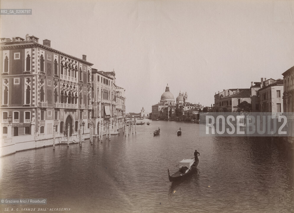 -VENEZIA, SENZA INDICAZIONE DAUTORE, CANAL GRANDE DALLACCADEMIA, 1899. STAMPA ALLALBUMINA INCOLLATA SU CARTONE, CM 26X19 ©ARCHIVIO Graziano Arici/Rosebud2  FOTOANTICHE.-VENICE, NO AUTHORS INDICATION, CANAL GRANDE DALLACCADEMIA, 1899. ALBUMEN PHOTOGRAPH MOUNTED ON CARDBOARD, CM 26X19 ©Graziano Arici/Rosebud2 ..