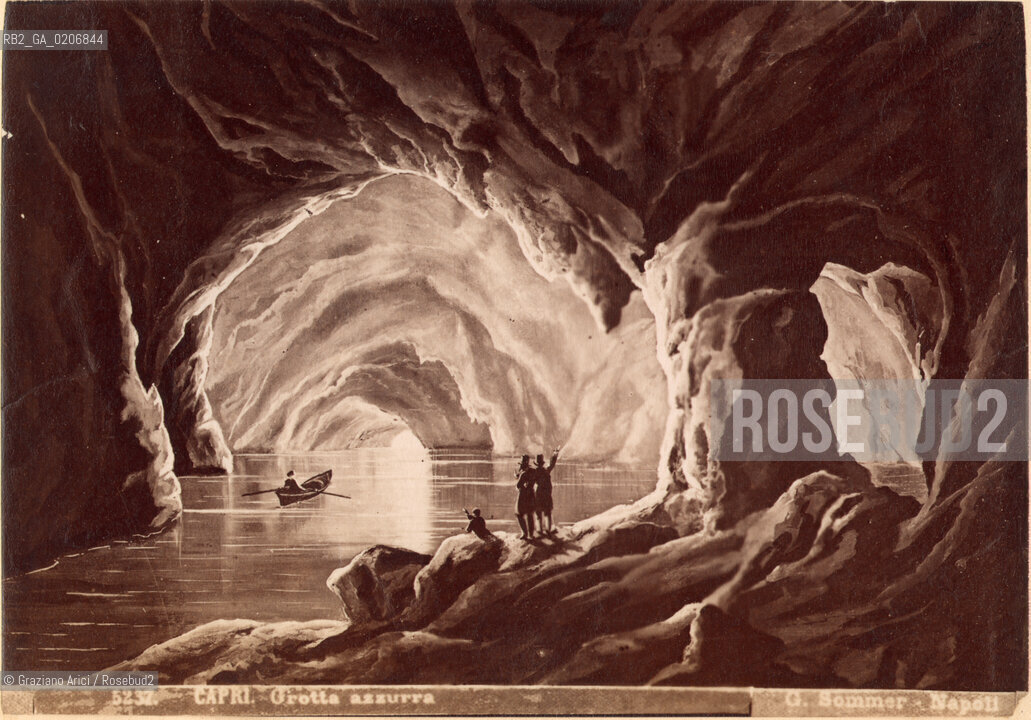 -VENEZIA, GIORGIO SOMMER, QUADRO CAPRI, GROTTA AZZURRA, SENZA DATA. STAMPA ALLALBUMINA INCOLLATA SU CARTONE, CM 14,8X10,4  ©ARCHIVIO Graziano Arici/Rosebud2   FOTOANTICHE.-VENICE, GIORGIO SOMMER, QUADRO CAPRI, GROTTA AZZURRA, UNDATED. ALBUMEN PHOTOGRAPH MOUNTED ON CARDBOARD, CM 14,8X10,4 ©Graziano Arici / rosebud2