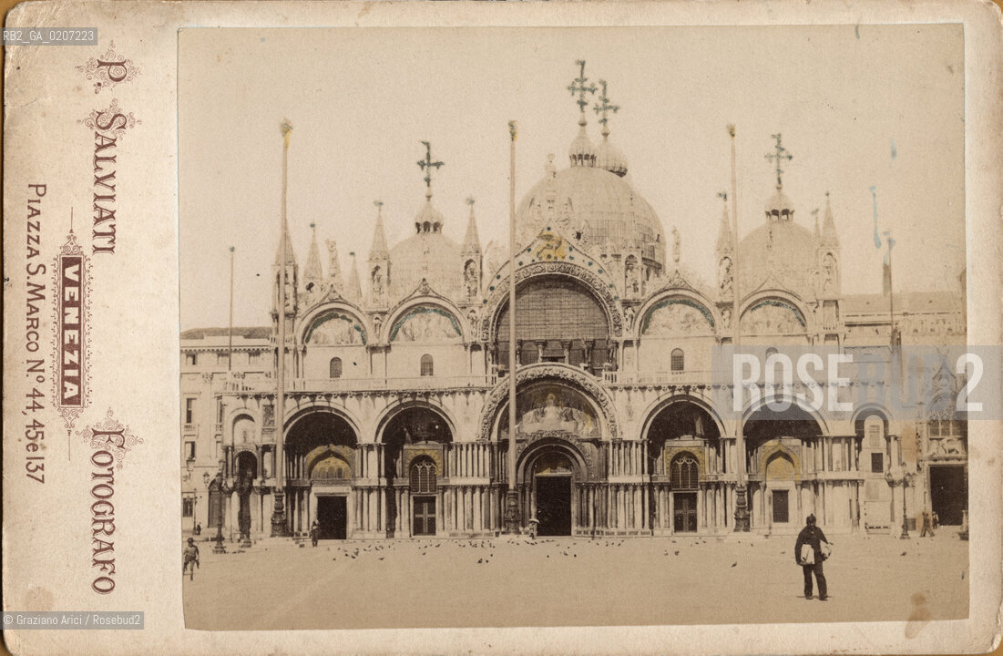 -VENEZIA, PAOLO SALVIATI, BASILICA DI S. MARCO, SENZA DATA. STAMPA ALLALBUMINA INCOLLATA SU CARTONE, CARTE DE VISITE, CM 11,2X17,1  ©ARCHIVIO Graziano Arici/Rosebud2  FOTOANTICHE.-VENICE, PAOLO SALVIATI, BASILICA DI S. MARCO, UNDATED. ALBUMEN PHOTOGRAPH MOUNTED ON CARDBOARD, CARTE DE VISITE CM 11,2X17,1 ©Graziano Arici / rosebud2