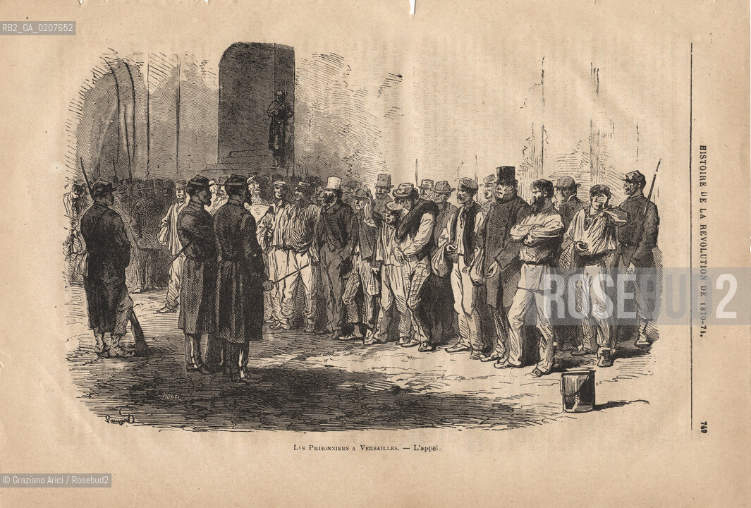 -SENZA INDICAZIONE DAUTORE, STAMPA CONTENUTA NELLA RIVISTA HISTORIE DE LA REVOLUTION DE 1970/71, LES PRISONNIERS A VERSAILLES - LAPPEL, PAGINA 740, I PRIGIONIERI A VERSAILLES CM 28X19,5  ©ARCHIVIO Graziano Arici/Rosebud2  COMUNE DI PARIGI  FOTOANTICHE.-NO AUTHORS INDICATION, PRINT FROM THE  MAGAZINE HISTORIE DE LA REVOLUTION DE 1970/71 LES PRISONNIERS A VERSAILLES - LAPPEL, PAGE 740, PRISONERS TO VERSAILLES  CM 28X19,5 ©Graziano Arici / rosebud2