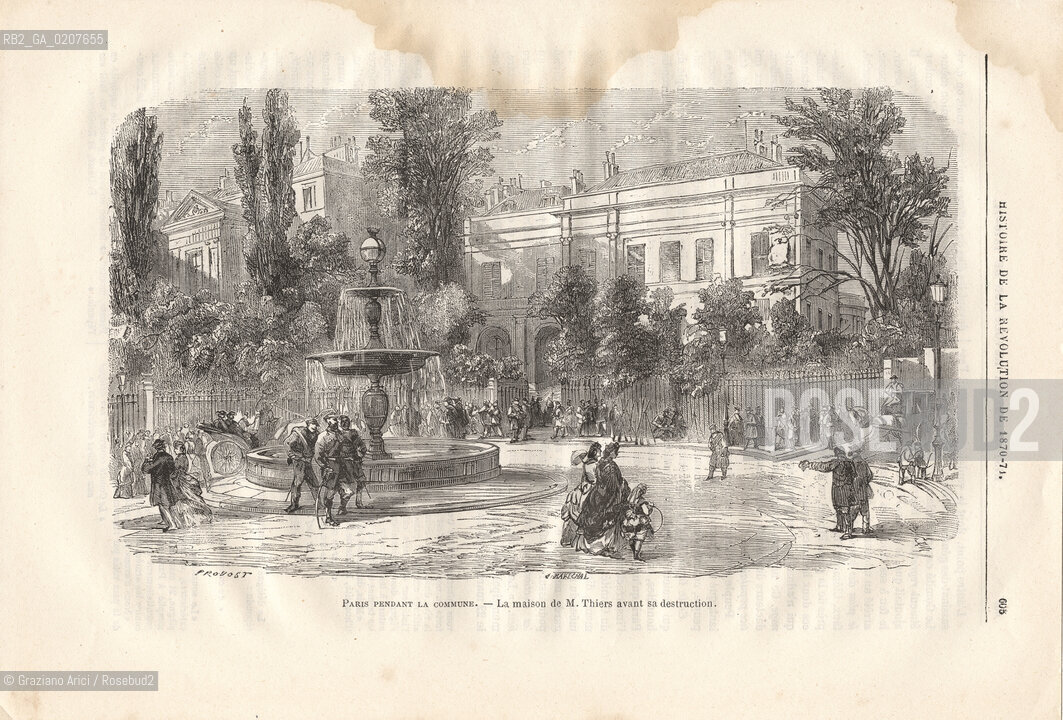 -PROVOST, STAMPA CONTENUTA NELLA RIVISTA HISTORIE DE LA REVOLUTION DE 1970/71, PARIS PENDANT LA COMMUNE - LA MAISON DE M. THIERS AVANT SA DESTRUCTION, PAGINA 605, PARIGI DURANTE LA COMUNE - CASA DI M. THIERS PRIMA DI ESSERE DISTRUTTA, CM 28,2X19,2   ©ARCHIVIO Graziano Arici/Rosebud2  COMUNE DI PARIGI FOTOANTICHE.-PROVOST, PRINT FROM THE MAGAZINE HISTORIE DE LA REVOLUTION DE 1970/71 PARIS PENDANT LA COMMUNE - LA MAISON DE M. THIERS AVANT SA DESTRUCTION, PAGE 605, PARIS DURING THE COMMUNE  CM 28,2X19,2 ©Graziano Arici / rosebud2