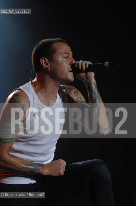 VENEZIA 20/06/08 - PARCO S.GIULIANO - HEINEKEN JAMMIN FESTIVAL : CHESTER BENNINGTON OF THE ROCK BAND LINKIN PARK ©Graziano Arici/Rosebud2 MUSICA ROCK POP