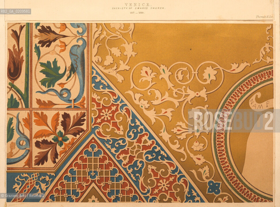 -VENEZIA, SENZA INDICAZIONE D’AUTORE, INTERNO DELLA BASILICA DI S.MARCO - SACRESTIA, SENZA DATA. ILLUSTRAZIONE,  CM 25X17 ©ARCHIVIO Graziano Arici/Rosebud2  FOTOANTICHE.-VENICE, NO AUTHOR’S INDICATION, SACRISTY OF S.MARC’S CHURCH, UNDATED. ILLUSTRATION, CM 25X17 ©Graziano Arici / rosebud2