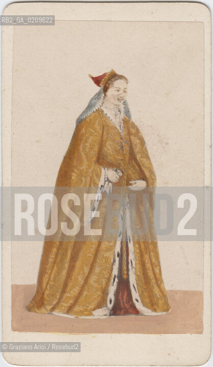 -VENEZIA, CARLO PONTI, LA DOGARESSA , SENZA DATA. DISEGNO INCOLLATO SU CARTONE, CARTE DE VISITE, CM CM 6X10,4   ©ARCHIVIO Graziano Arici/Rosebud2  PERSONA, FOTOANTICHE.-VENICE, CARLO PONTI, LA DOGARESSA, UNDATED. DESIGN MOUNTED ON CARDBOARD, CARTE DE VISITE CM 6X10,4 ©Graziano Arici / rosebud2