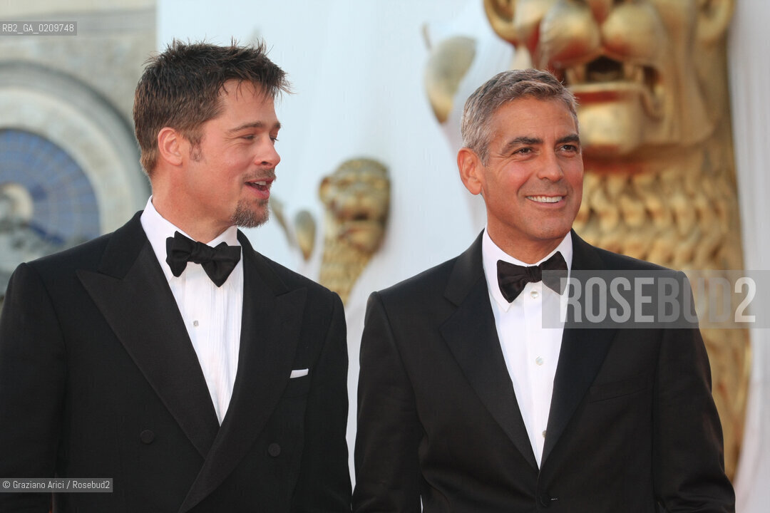 27/08/08 - VENICE 65TH INTERNATIONAL FILM FESTIVAL - OPENING CEREMONY, RED CARPET - THE ACTORS GEORGE CLOONEY AND BRAD PITT @ Graziano Arici / rosebud2 CINEMA BIENNALE ©Graziano Arici/Rosebud2 BIENNALE CINEMA