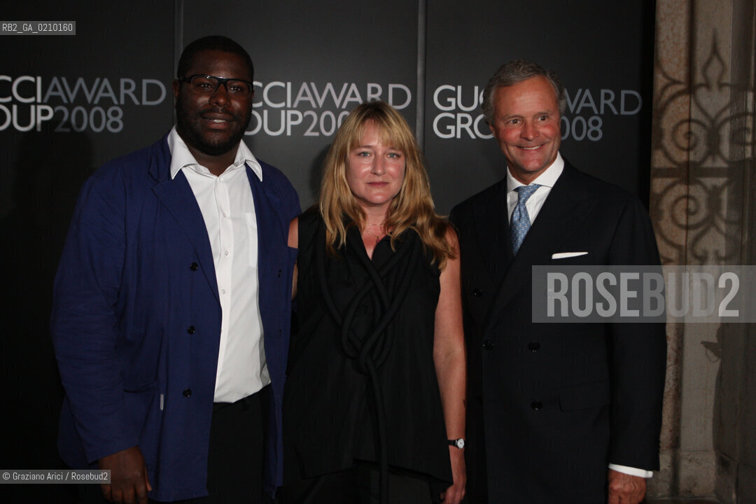 01/09/08 - 65th VENICE  INTERNATIONAL FILM FESTIVAL - GUCCIS PARTY AT THE PALAZZO GRASSI - ROBERT POLET, CEO OF GUCCI GROUP WITH STEVE MCQUEEN WINNER OF THE GUCCI GROUP AWARD 2008