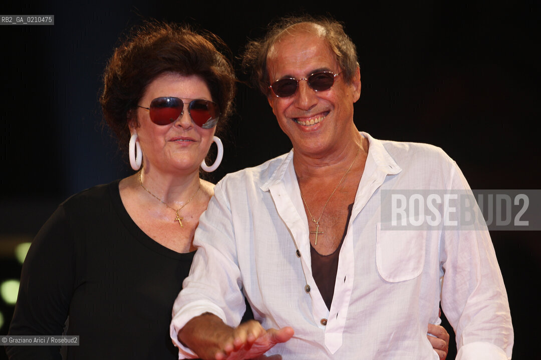 04/09/08 - 65th VENICE  INTERNATIONAL FILM FESTIVAL - RED CARPET FILM: YUPPI DU. ADRIANO CELENTANO DIRECTOR AND ACTOR WITH HIS WIFE AND ACTRESS CLAUDIA MORI